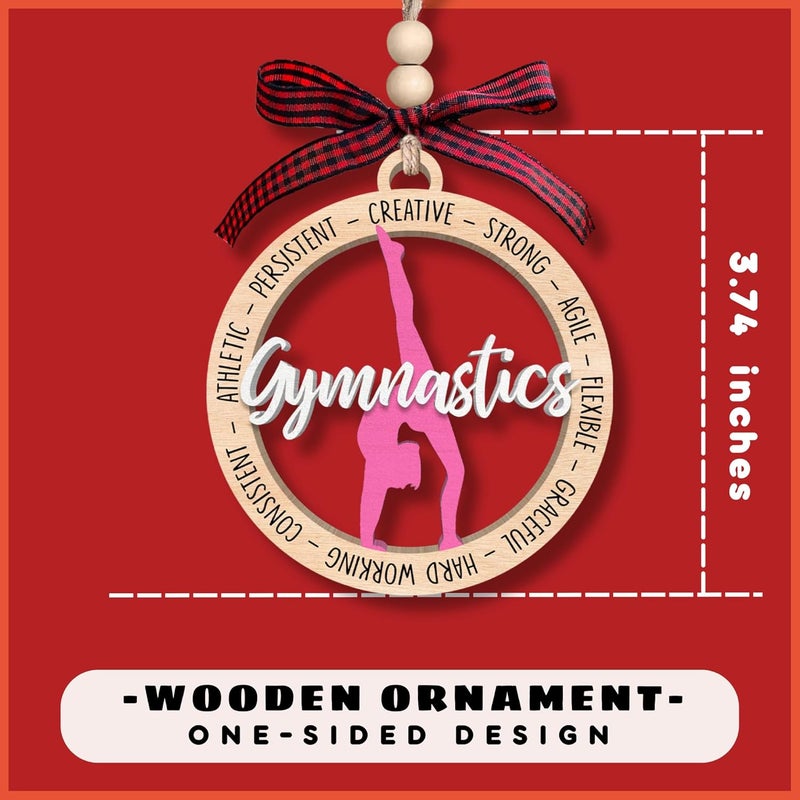 MAPDTWO Gymnastics Ornaments for Christmas Tree - Gymnastics Gifts - Gymnasts Gifts for Girls, Women, Kids, Lovers, Team, Coach - Gymnastic Ornaments - Gymnast Christmas Ornament - Wood Ornament 2025 - Image 2